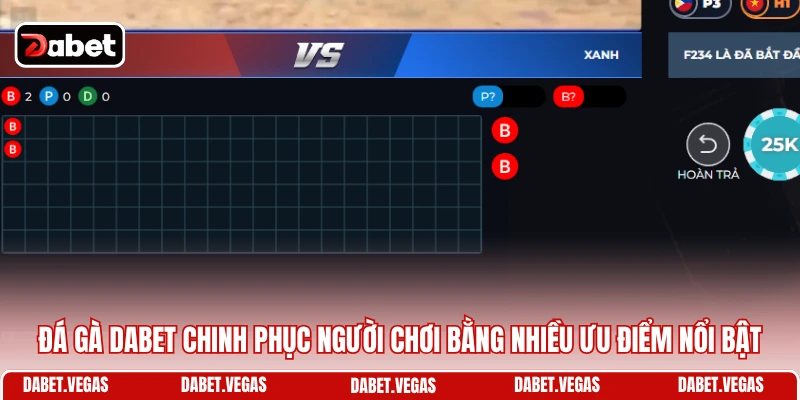 Đá gà DABET chinh phục người chơi bằng nhiều ưu điểm nổi bật