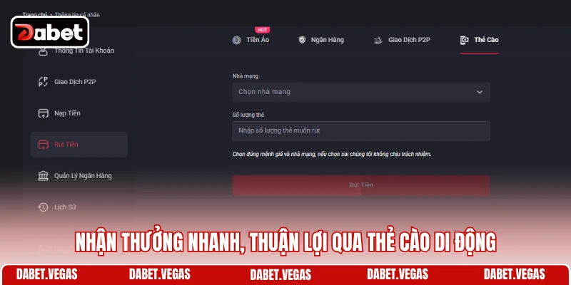 Nhận thưởng nhanh, thuận lợi qua thẻ cào di động